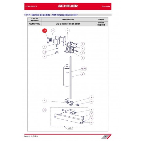 3/2-W-ENCHUFE CON CABLE 1700MM, CID VII, MARCACION EN COLOR