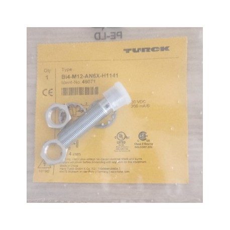 INICIADOR BI4-M12-AN6X-H1141, NPN, CLAVIJA M12, CIERRE