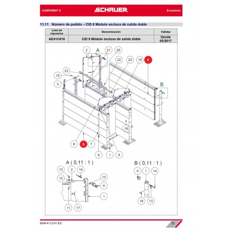 ELEMENTO VK 35 - 250 ALTO 1993MM LARGO, CORTADO